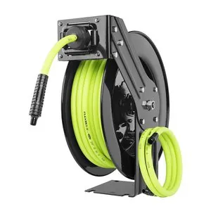 Legacy Manufacturing Flexzilla Retractable Air Hose Reel, Open Face, Single Axle Arm, 3/8" x 50'