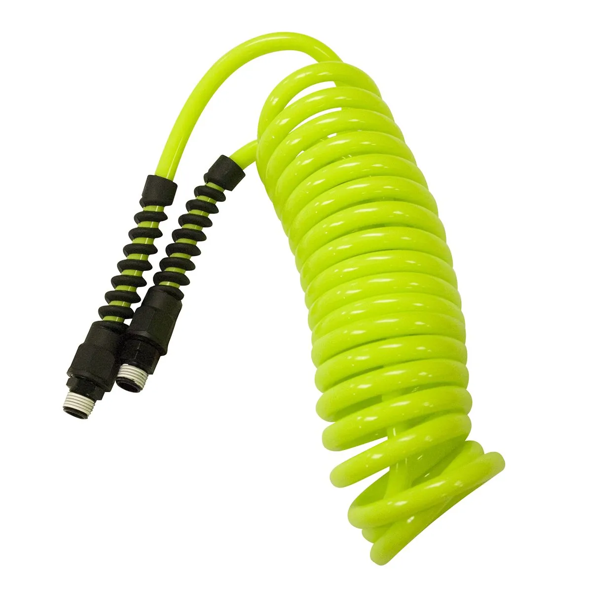 Legacy Manufacturing Flexzilla Polyurethane Recoil Hose, 1/4" x 15', 1/4" MNPT Fittings