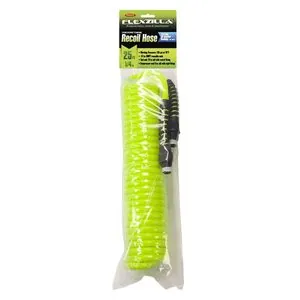 Legacy Manufacturing Flexzilla Polyurethane Recoil Hose, 1/4" x 25', 1/4" MNPT Fittings