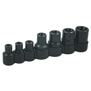 8 pc. 1/4", 3/8" and 1/2" Dr. Female Torx Socket Set