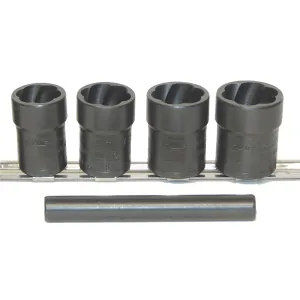 Milton Industries LTI Tool By MIlton 5 Piece Locking Lugnut Twist Socket Removal Kit. Includes Twist Sockets 4400-30; -35; -50; -70 & Pu