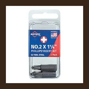 No. 2 x 1.25" Phillips Insert Bit, 2 Pack