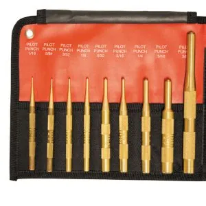 9 Pc. Brass Roll Pin Punch Set