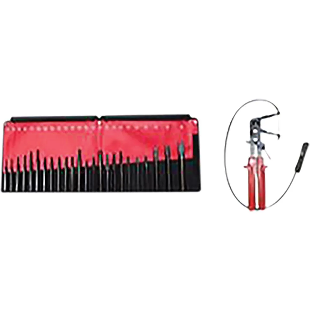 24 pc Punch and Chisel Set w/ FREE Hose Clamp Pliers