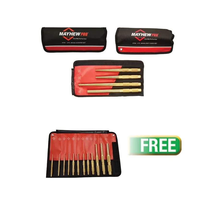 3pc Brass Scrap St W/FREE 5Pc Br Drift PNCH Kit W/FREE 4PC XL BR PNCH ST W/FREE 12Pc Br Pin PNCH SAE
