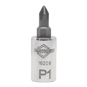 Mayhew Mayhew No. 1 Phillips&reg; Short Insert Socket Bit, 1/4-Inch Drive