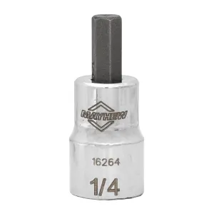 Mayhew Mayhew 1/4-Inch SAE Hex Short Insert Socket Bit, 3/8-Inch Drive