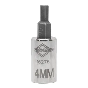 Mayhew Mayhew 4 MM Metric Hex Short Insert Socket Bit, 1/4-Inch Drive