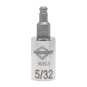 Mayhew Mayhew 5/32-Inch SAE Ball Hex Short Insert Socket Bit, 1/4-Inch Drive