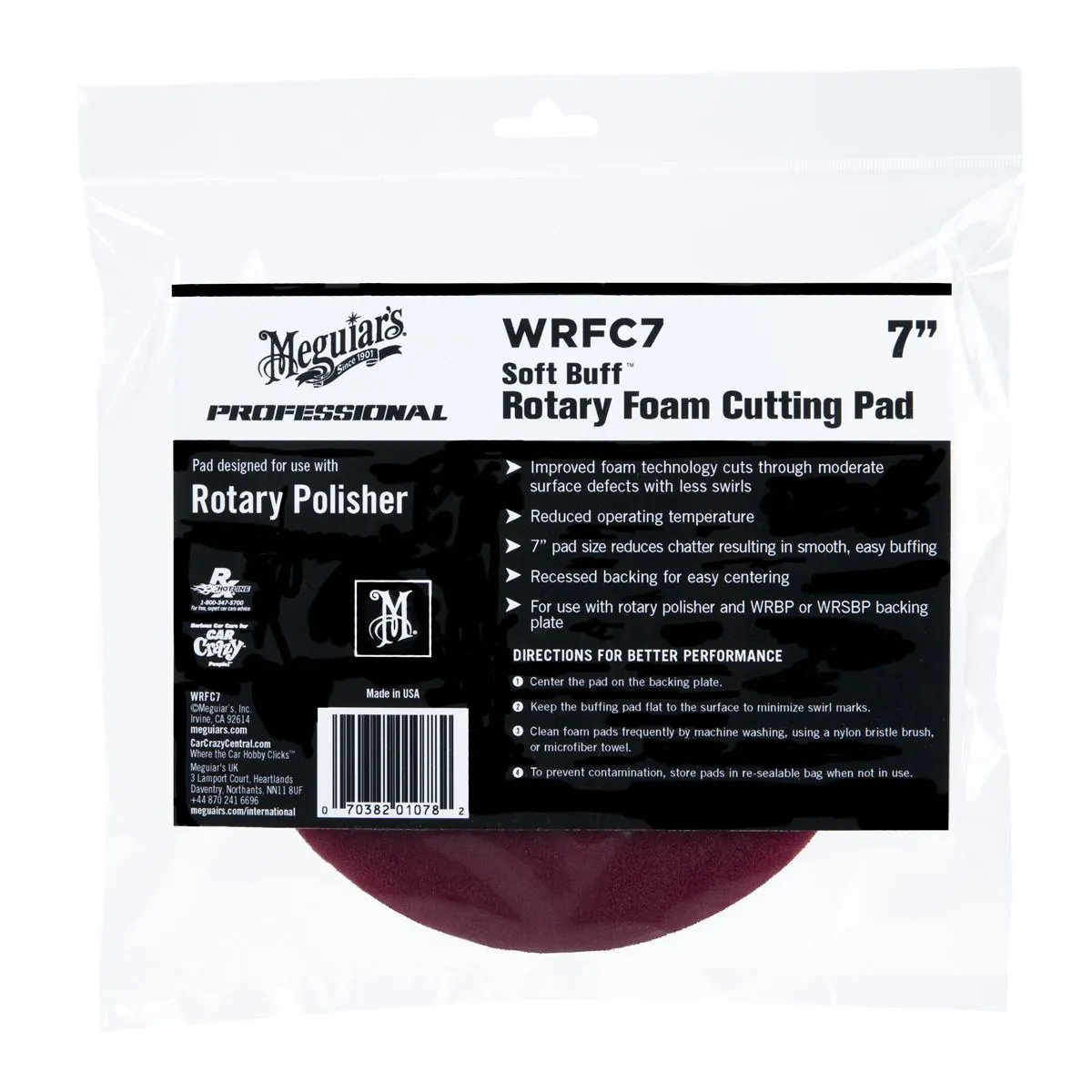 Meguiar's Automotive SOFT BUFF ROTARY FOAM CUTTING PAD (7")