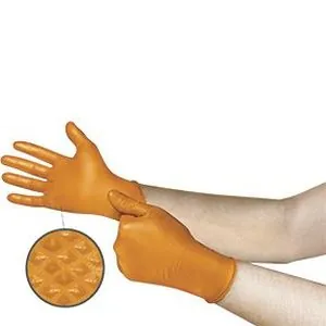 9.45" HI Viz Orange, Nitrile, Disposable Glove, Sz S (6.5-7.0)