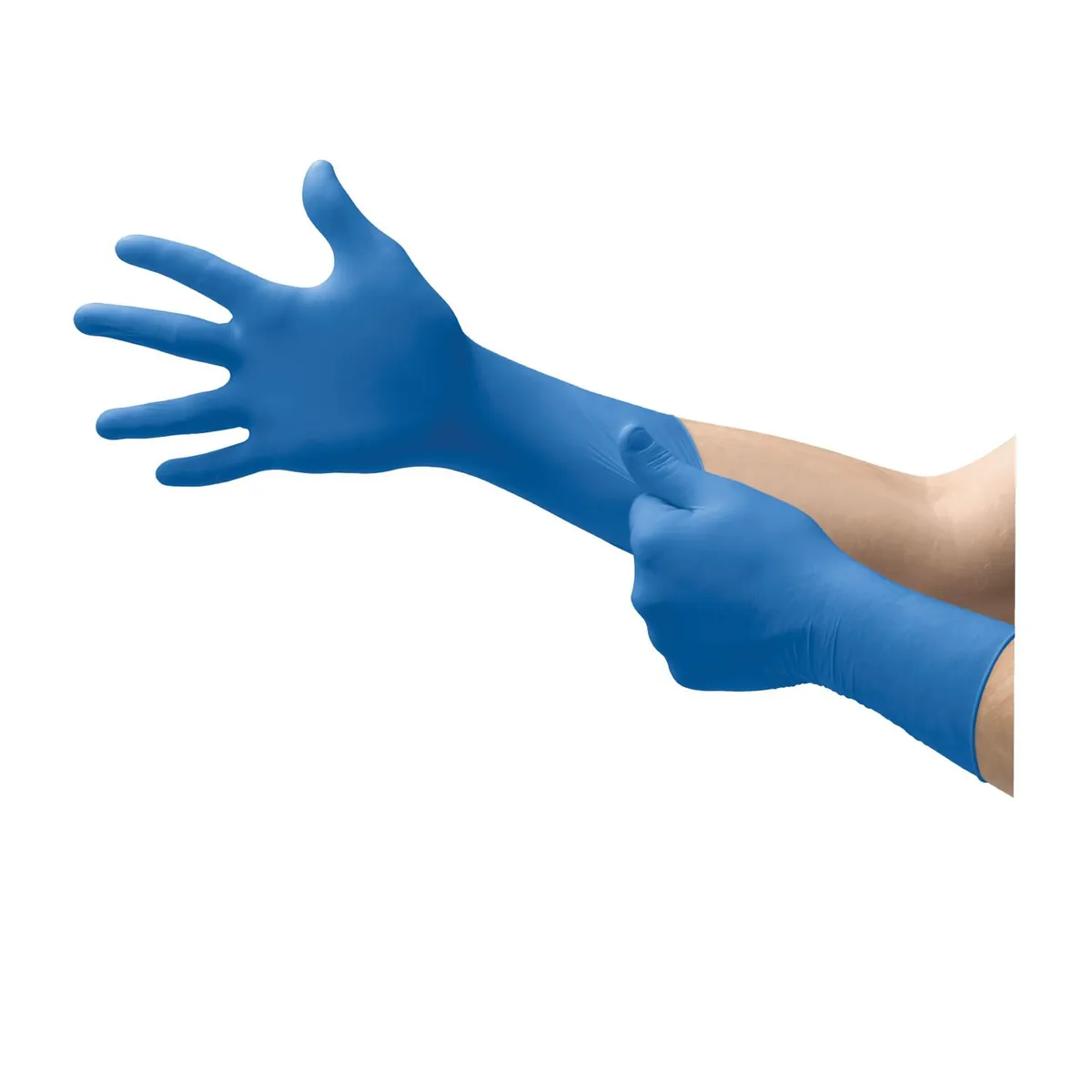 SafeGrip Powder-Free Latex Examination Gloves, Blue, Small