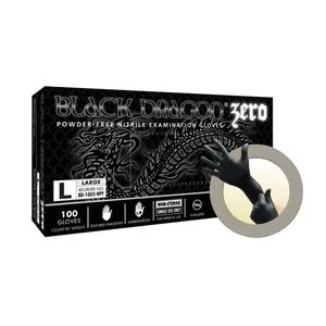 Microflex BLACK DRAGON ZERO PF NITRILE EXAM GLOVES MEDIUM