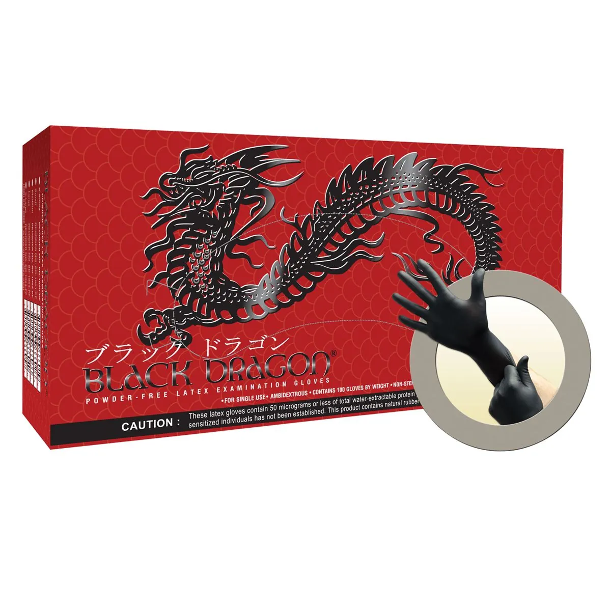 Microflex BLACK DRAGON LATEX EXAM GLOVES XL