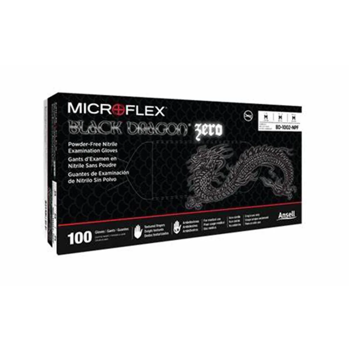 Microflex BLACK DRAGON ZERO PF NITRILE EXAM GLOVES XXL