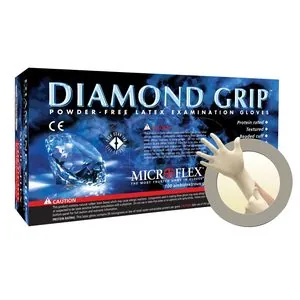 Microflex Diamond Grip MF-300 PF Latex Gloves Large - 100 Pack