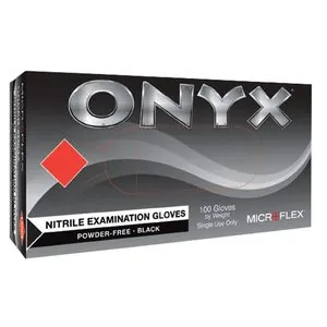 Microflex ONYX BLACK NITRILE EXAM GLOVES LG. 100PK