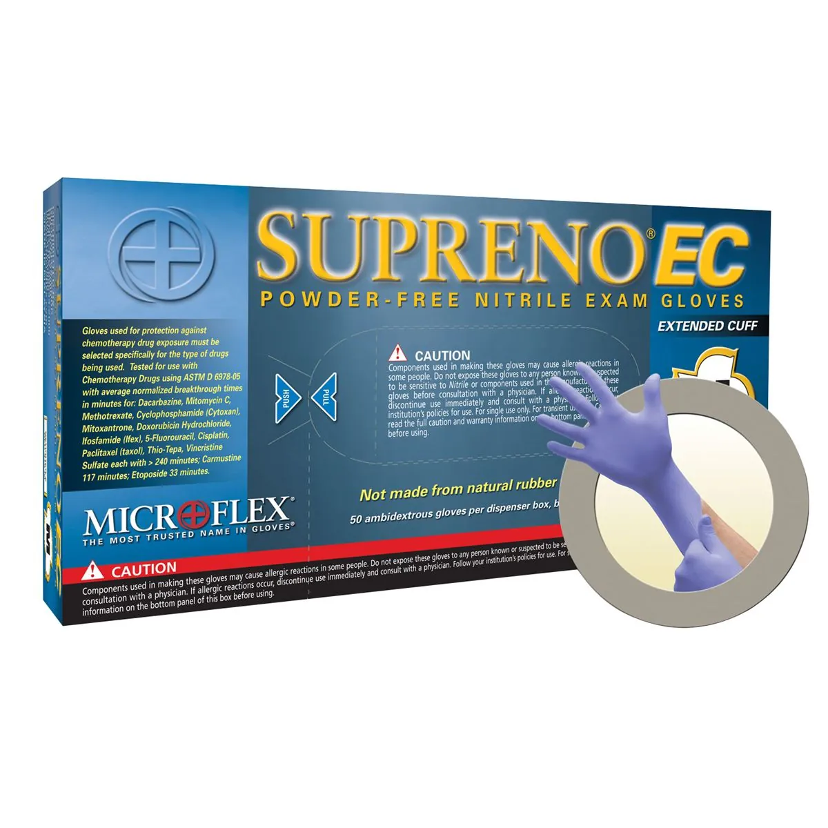 MICROFLEX SUPRENO EXT CUFF PF NITRILE GLOVES XL