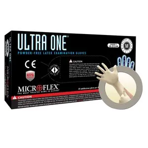 Microflex ULTRA ONE PF LATEX EXT CUFF EXAM GLOVES LARGE