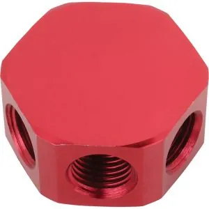 3Way Air Manifold1/4" FNPT AlumInd Flat Hex Air Line SplitterQuick Connect300 PSI