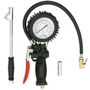 EXELAIR 3-in-1 Professional Analog Pistol Grip Tire Inflator/Deflator Gauge Kit