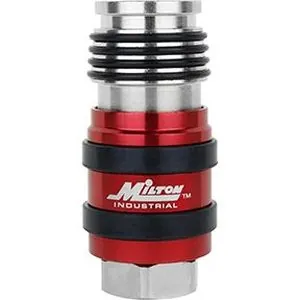 2 in ONE Universal Safety Exhaust Industrial Coupler 3/8" FNPT x 3/8" Body Flow