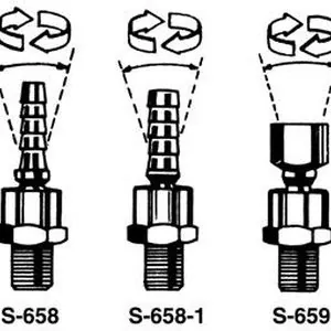 1/4" M. x 1/4" Barb Swivel