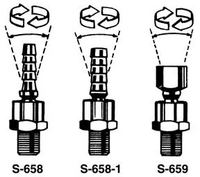 1/4" M. x 1/4" Barb Swivel