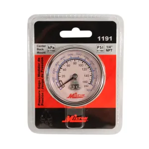 Milton Industries Gage 1/4" NPT, 0-160 PSI - Center Mount