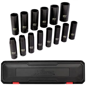 Milton Industries 14pcs 1/2 Dr. 11-30MM Deep Socket Set