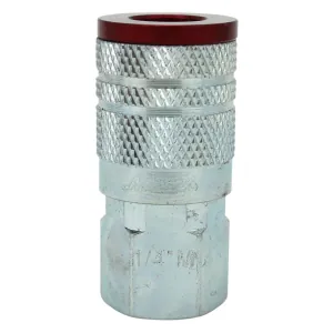 Milton Industries ColorFit Couplers, M-style Red, 1/4-inch NPT Female,