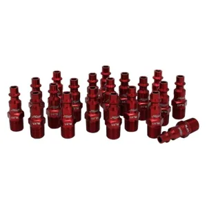 Milton Industries ColorFit Plugs, M-style Red, 1/4" NPT Male