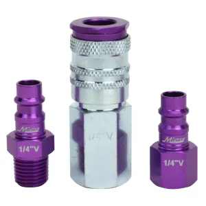 Milton Industries Kit, 3pc Hi-Flo V style 1/4-inch