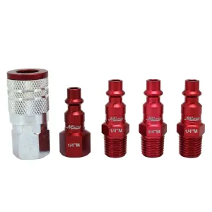 Milton Industries 5 pc. ColorFit Set, M-style Red, 1/4"