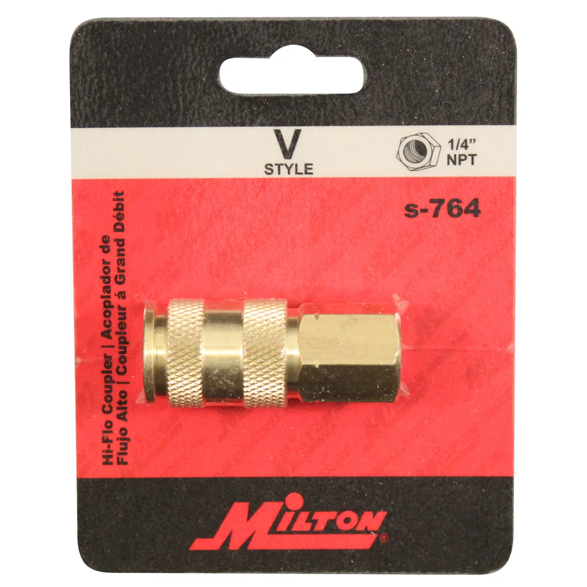 Milton Industries HI-Flo V-Style 'A,M,V' 1/4" FNPT Brass Body