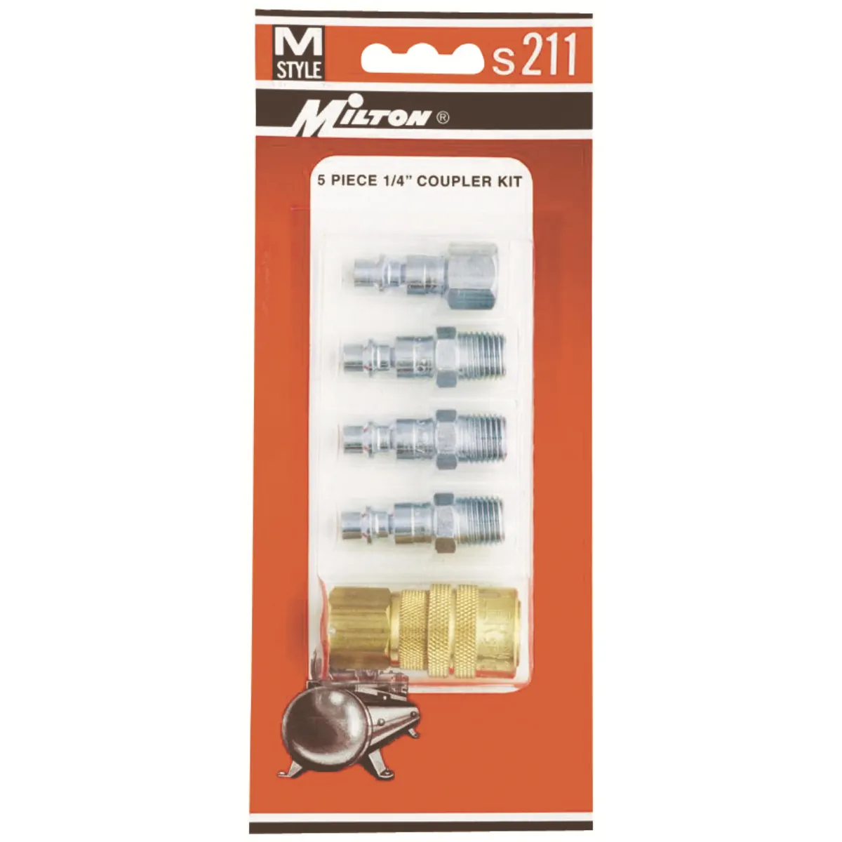 Milton Industries 5 Piece M-Style Coupler Kit