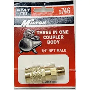 Milton Industries 3-Way 1/4" Male Body "A, M & T"