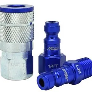 3 Piece T-Style 1/4" NPT Blue