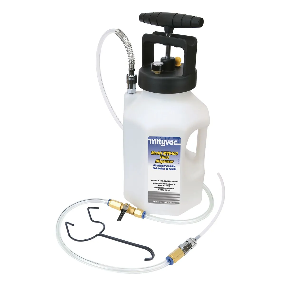 Mityvac 1 Gallon Manual Pump Fluid Dispensing System with 5 foot Hose