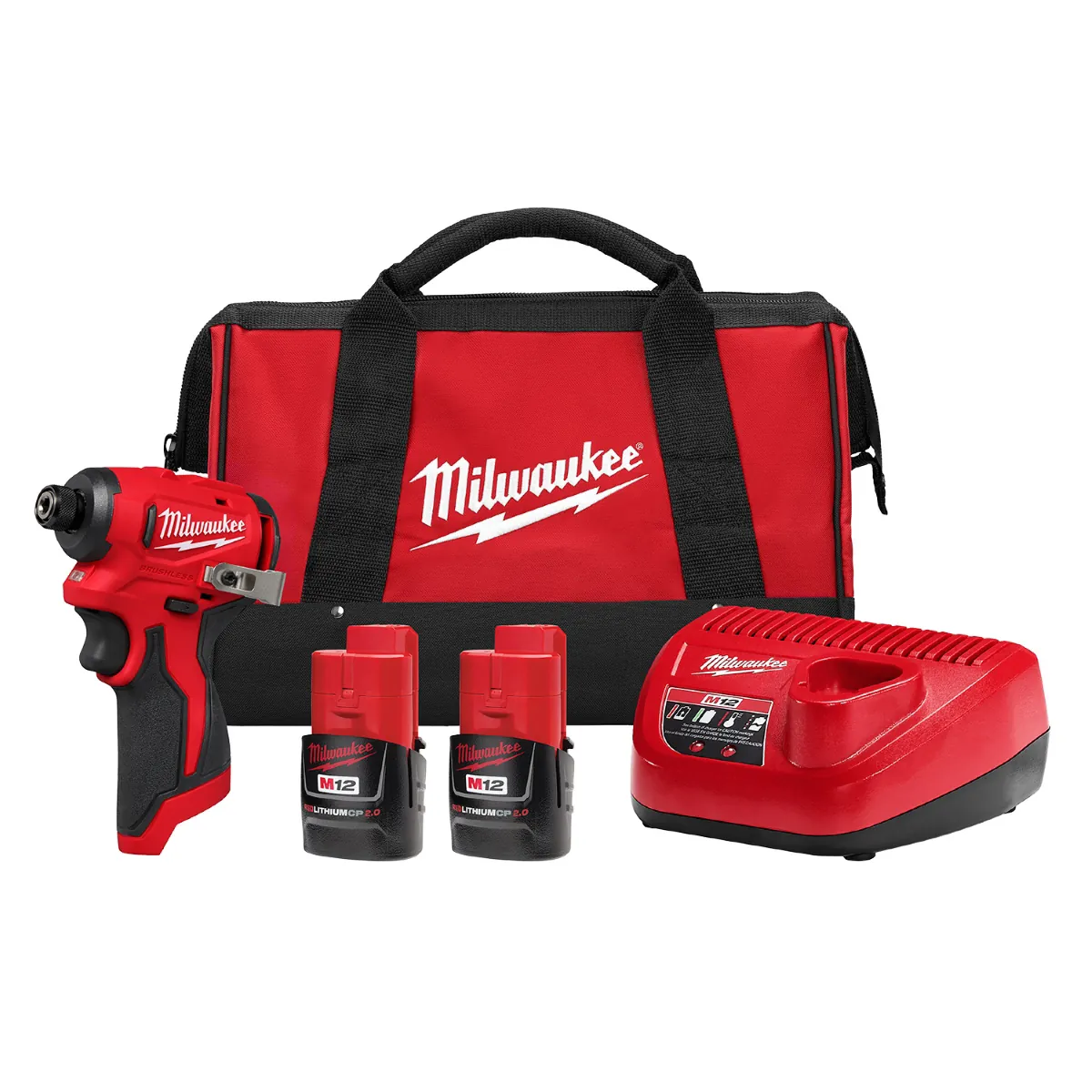 Milwaukee Tool M12 Subcompact Brushless 1/4 inch Hex Impact Driver Kit