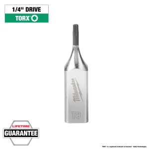Milwaukee Tool 1/4" Drive T8 TORX Bit Socket