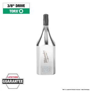 Milwaukee Tool 3/8" Drive T20 TORX Bit Socket