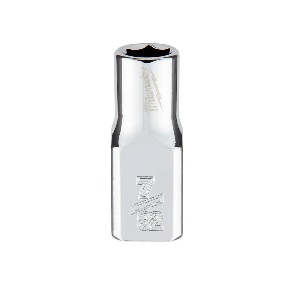 Milwaukee Tool 1/4" Drive 7/32" SAE 6-Point Socket with FOUR FLAT Sides, Vanadium Steel, Chrome