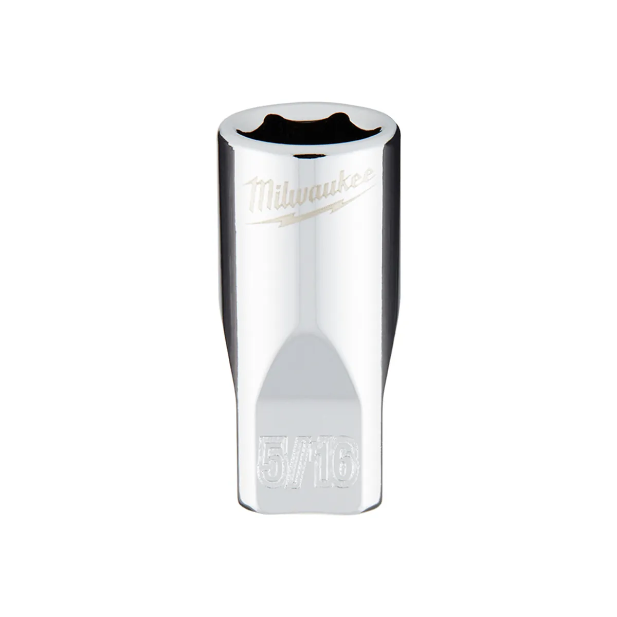 Milwaukee Tool 1/4" Drive 5/16" SAE 6-Point Socket with FOUR FLAT Sides, Vanadium Steel, Chrome