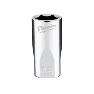 Milwaukee Tool 1/4" Drive 11/32" SAE 6-Point Socket with FOUR FLAT Sides, Vanadium Steel, Chrome