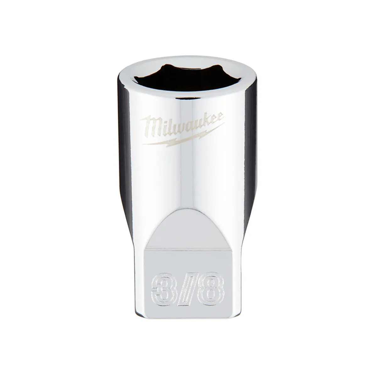 Milwaukee Tool 1/4" Drive 3/8" SAE 6-Point Socket with FOUR FLAT Sides, Vanadium Steel, Chrome