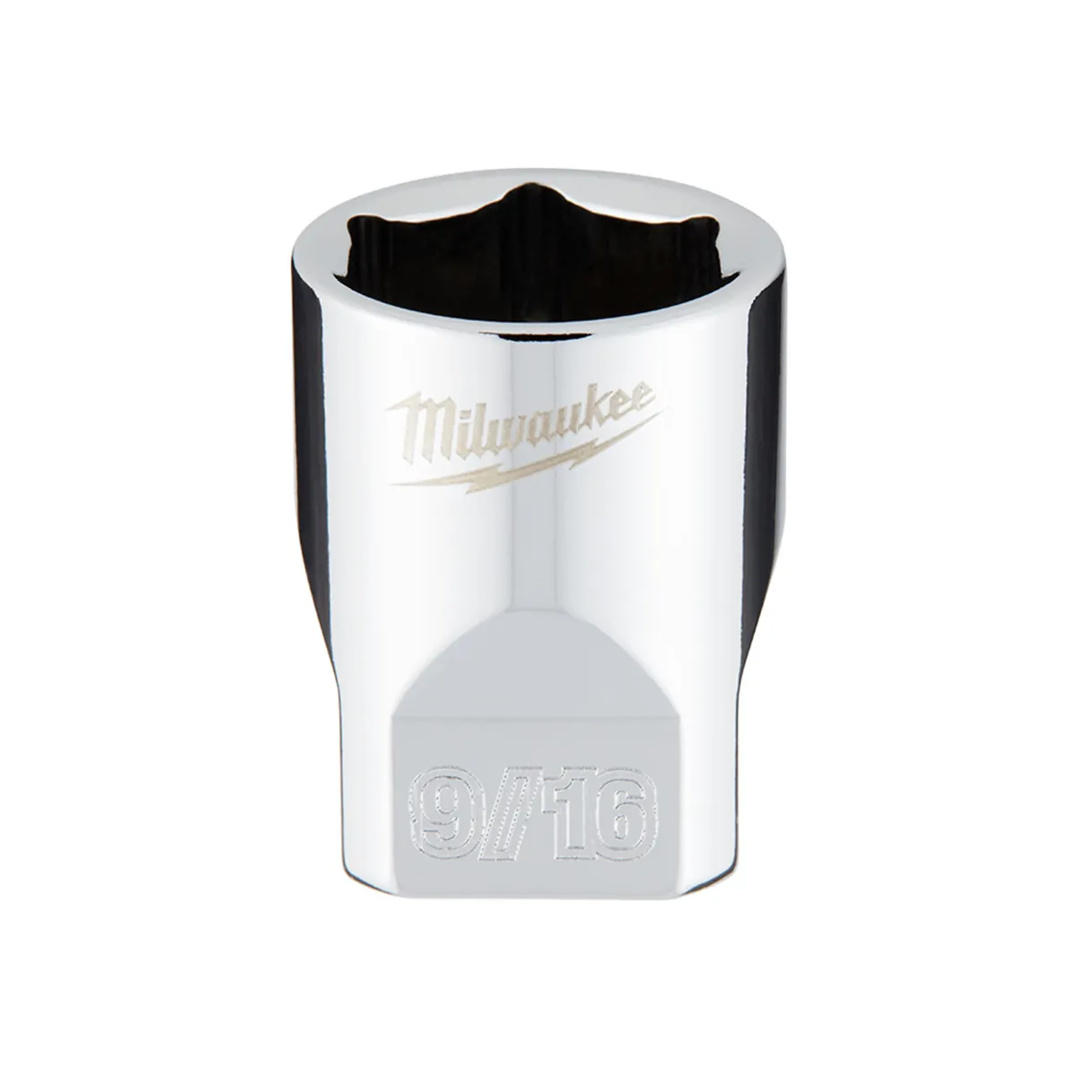 Milwaukee Tool 1/4" Drive 9/16" SAE 6-Point Socket with FOUR FLAT Sides, Vanadium Steel, Chrome