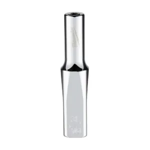 Milwaukee Tool 1/4" Drive 3/16" SAE 6-Point Deep Socket with FOUR FLAT Sides, Vanadium Steel, Chrome
