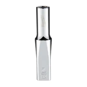 Milwaukee Tool 1/4" Drive 7/32" SAE 6-Point Deep Socket with FOUR FLAT Sides, Vanadium Steel, Chrome