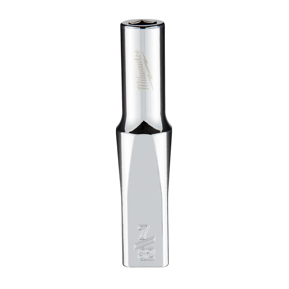 Milwaukee Tool 1/4" Drive 7/32" SAE 6-Point Deep Socket with FOUR FLAT Sides, Vanadium Steel, Chrome